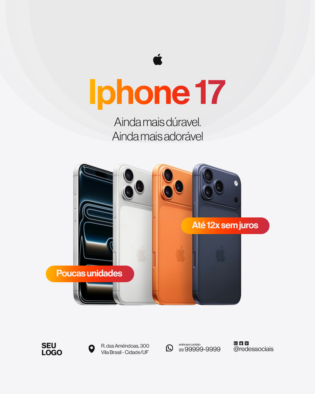 Exemplo de arte editável para loja de iPhone 7