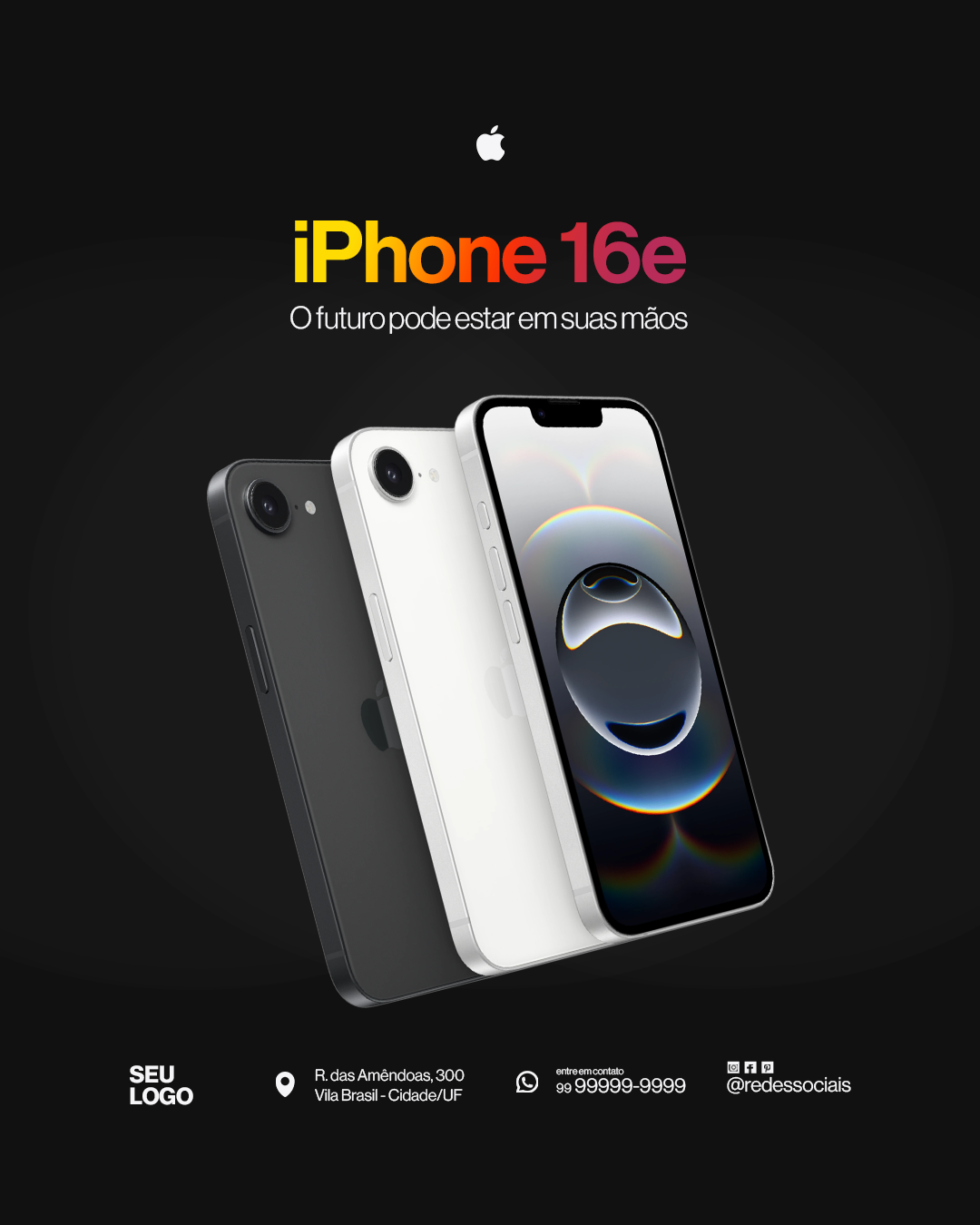 Exemplo de arte editável para loja de iPhone 8