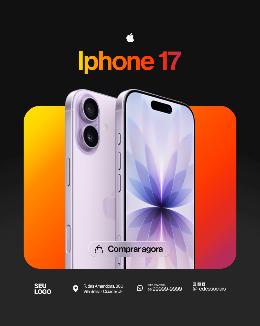 Exemplo de arte editável para loja de iPhone 5