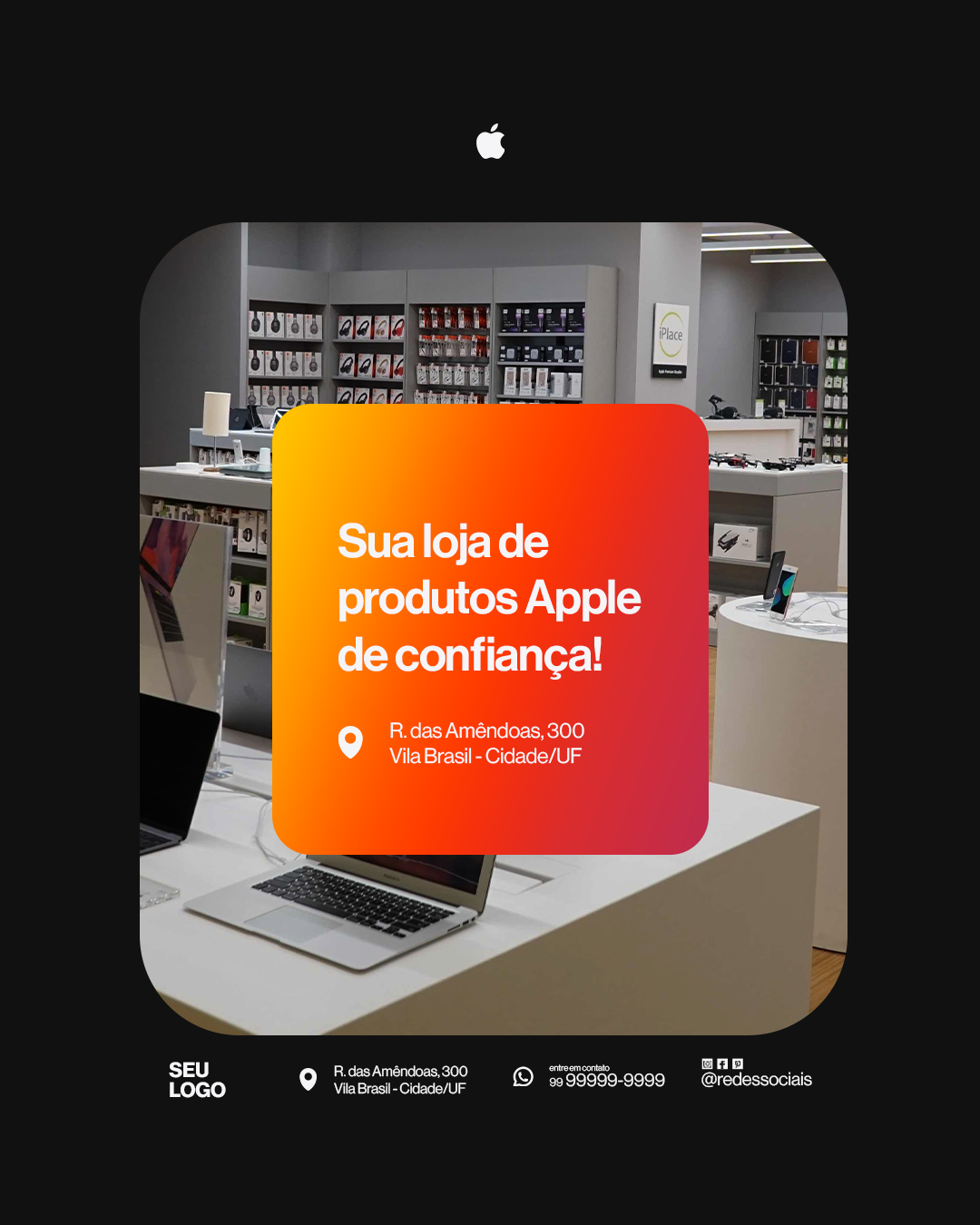 Exemplo de arte editável para loja de iPhone 6